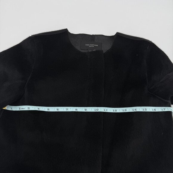 Ann Taylor Petite Faux Fur Coat XSP Black Polyester - Picture 10 of 13